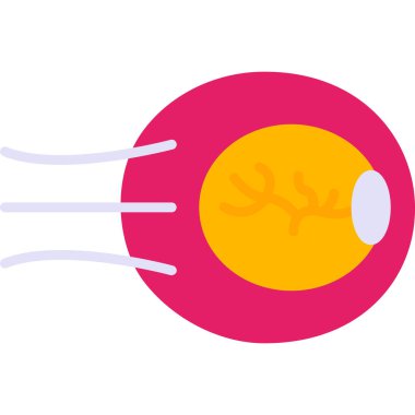 Kırmızı ve beyaz renkli şirin bir çizgi film ikonunun vektör çizimi