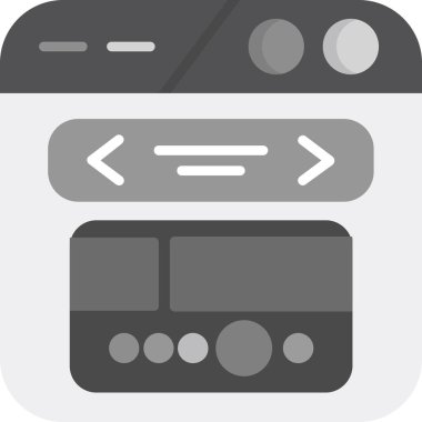 Web tarayıcı simgesi. Web tasarımı için basit web tarayıcı vektör simgesi çizimi