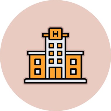 Hastane binası ikon vektör çizimi tasarımı