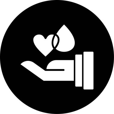 Kalp simgesini tutan bir elin vektör çizimi