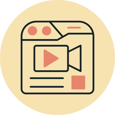 video kamera ikonu vektör illüstrasyonu