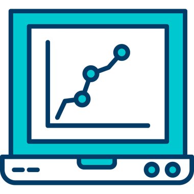Bilgisayar monitörü. Web simgesi basit illüstrasyon