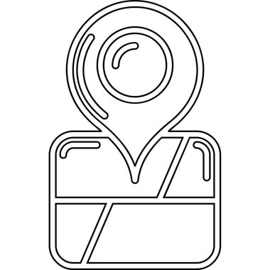 turist haritası pin simgesi, basit biçim