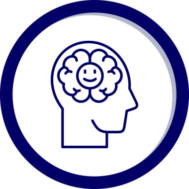 Yuvarlak simgeli bir beynin vektör çizimi