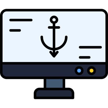 bilgisayar izleme simgesi, vektör illüstrasyonu