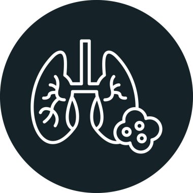 lungs vector glyph icon design