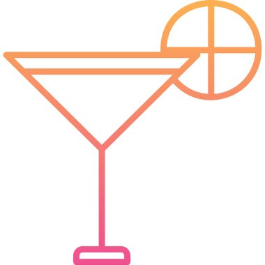 Kokteyl ikonu vektör illüstrasyonu