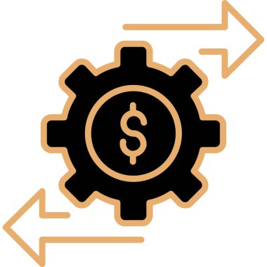 Dolar dişli vektör simgesi