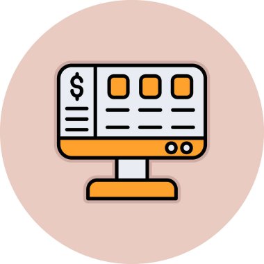 İnternetten alışveriş. Basit simge