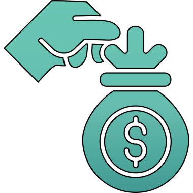 Bir dolar simgesinin vektör illüstrasyonu