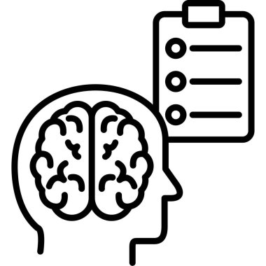 Beyin bilgi zihin simgesi ana hat biçiminde