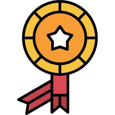 ödül madalyası renk ana hatları vektörü