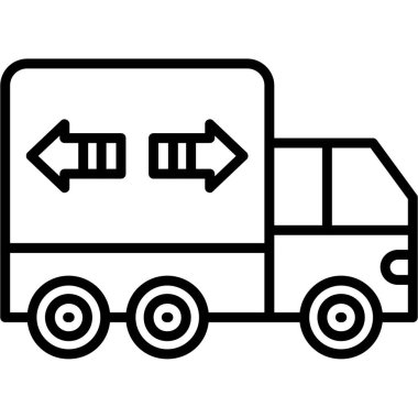 dağıtım kamyonu vektör simgesi