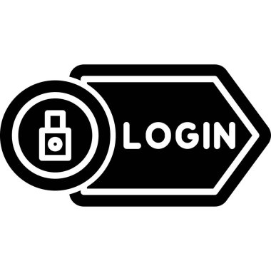 Glyph vektör tasarımında giriş simgesi