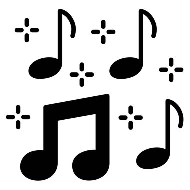 Müzik Notası Simge Vektörü illüstrasyon tasarımı