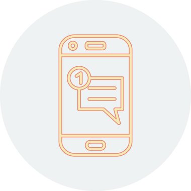 Mesajlı telefon, sohbet simgesi, satır ve