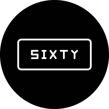 Düz bir 6 sayısının vektör simgesi