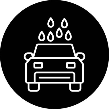 araba yıkama ikonu vektör illüstrasyonu