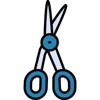 Makas simgesi. makas tasarımı. vektör izole düz illüstrasyon