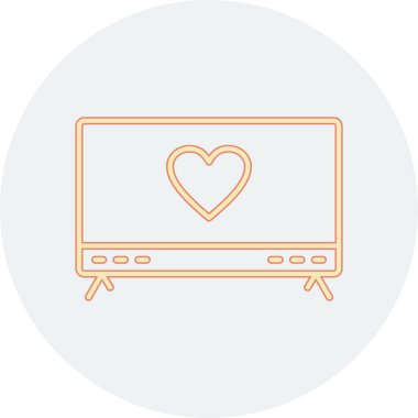 Kalp ikonu. Vektör illüstrasyonu.