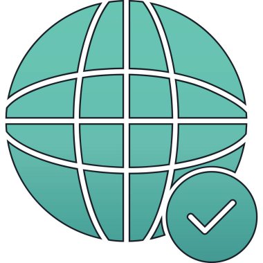 Benzersiz küresel ağ vektör çizgisi simgesi