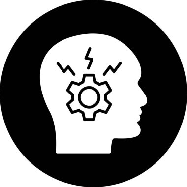 Beyin. Web simgesi basit illüstrasyon