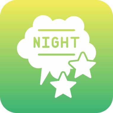 gece modern simge, vektör illüstrasyonu