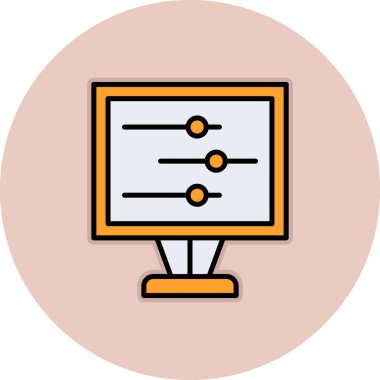 bilgisayar ekranı simgesi. dizin bilgisayar ekranı vektör rengi düz izole