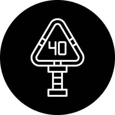 Trafik konisi simgesi. Web için trafik vektör simgelerinin özet çizimi