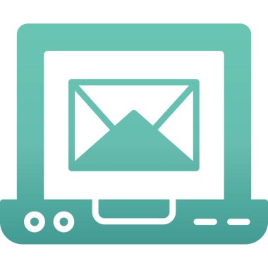 E- posta sembolü vektör dizaynlı bilgisayar monitörü