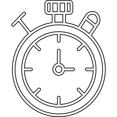 Kronometre simgesi. Kronometre vektör simgesi web için anahat çizimi