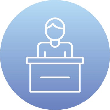 Dizüstü bilgisayar simgesi olan bir kadının vektör çizimi