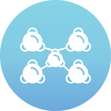 düz biçimli ağ bulut teknolojisi simgesi