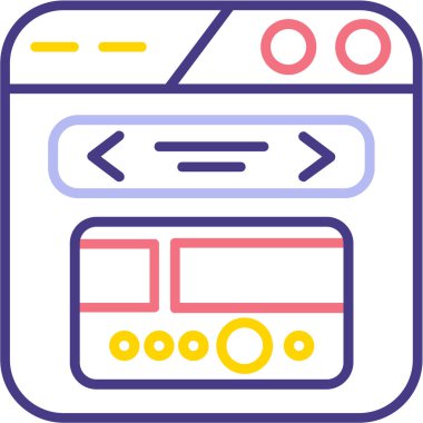 Tarayıcı. Web simgesi basit illüstrasyon