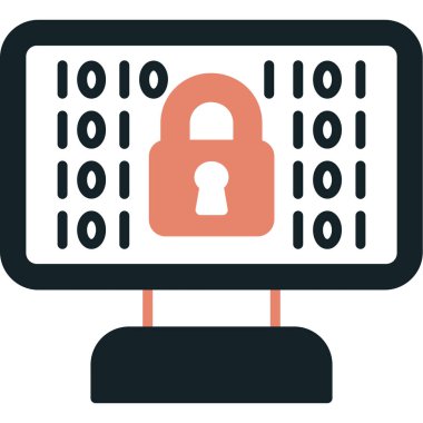 veri güvenliği düz simgesi, vektör, illüstrasyon, güvenlik işareti