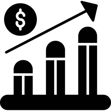 iş büyüme vektörü simgesi, düz tasarım biçimi