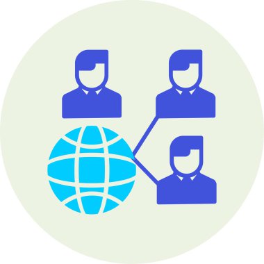 küresel iş simge vektör çizim