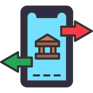 Banka. Web simgesi basit illüstrasyon