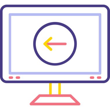 Monitör. Web simgesi basit illüstrasyon