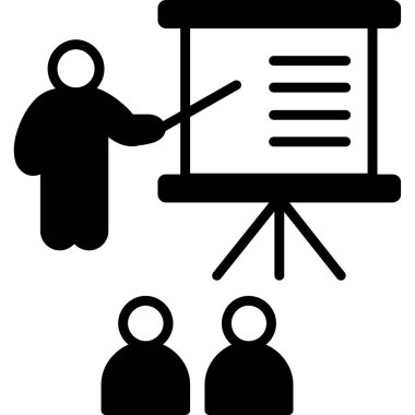 Seyirci konferansı ikonu. Basit resimleme