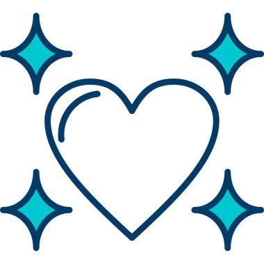 Aşk kalp ikonu ana hatlarıyla
