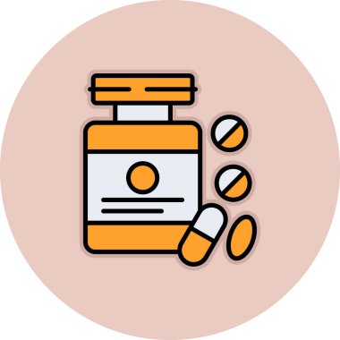 hap şişesi renk ikonu vektör illüstrasyonu