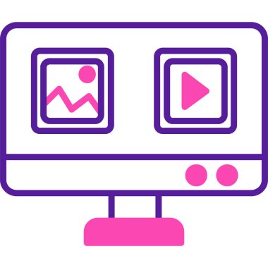 Monitör. Web simgesi basit illüstrasyon