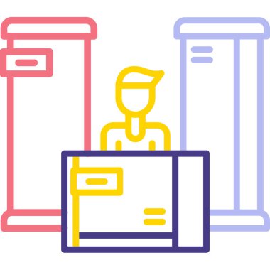 Teslimatçı simgesi, vektör illüstrasyonu