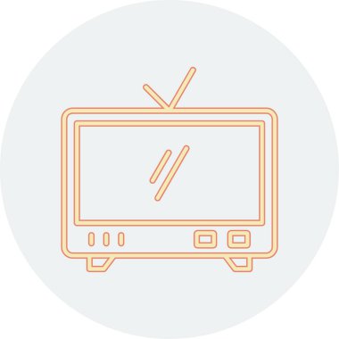 Televizyon ince çizgi vektör simgesi