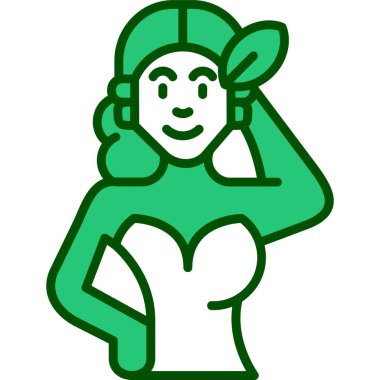 Kulaklık vektör illüstrasyon tasarımlı dişi avatar