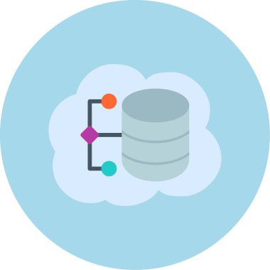 veritabanı düz renk simgesi