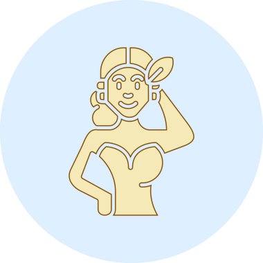 Kulaklıklı ve saç stili illüstrasyonlu kadın avatar