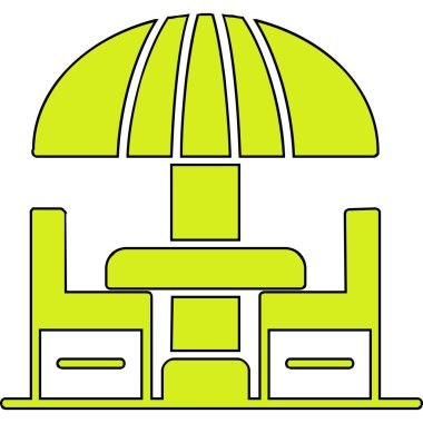 Yeşil ve sarı ikonun vektör illüstrasyonu