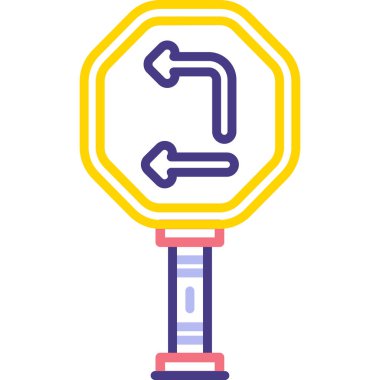 yol işareti simgesi modern vektör illüstrasyonu